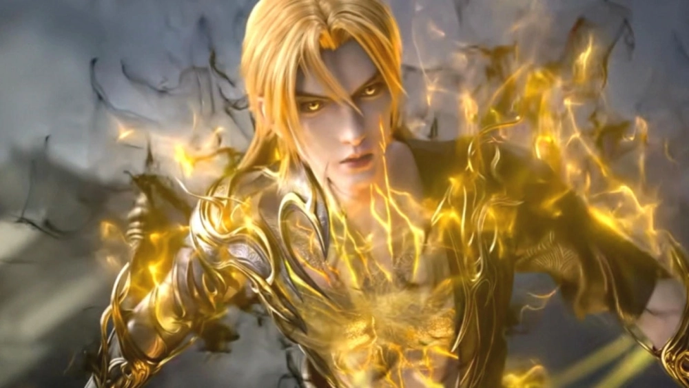 Ảnh Cô Kiếm Vân dùng kiếm tỏa ra hào quang rực rỡ