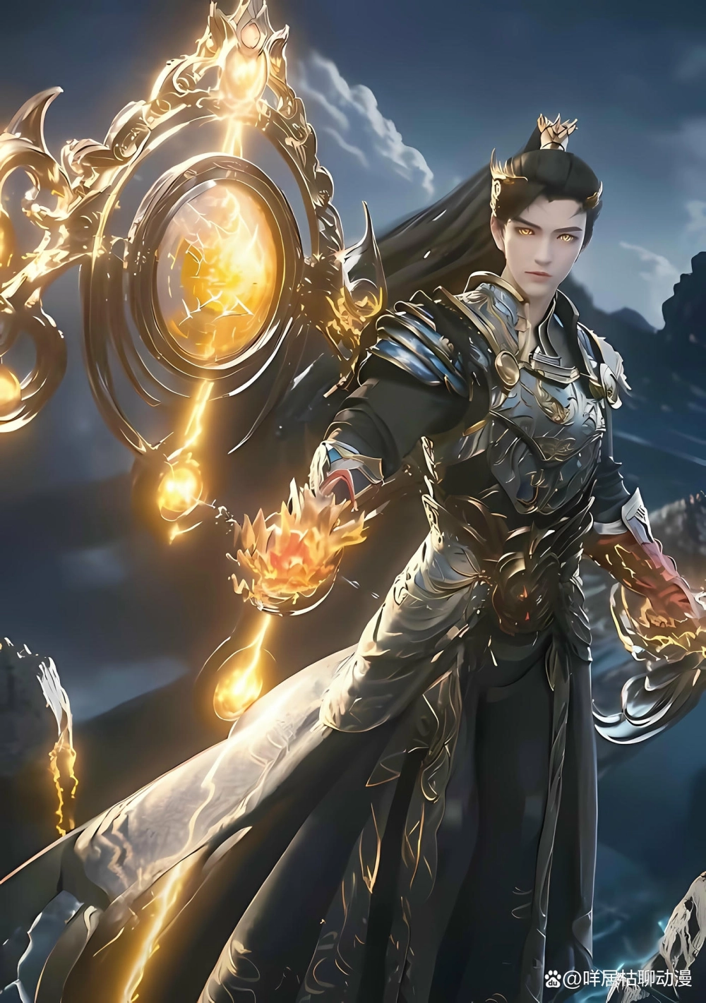 Côn Bằng Tử thi triển pháp thuật giữa không gian u tối