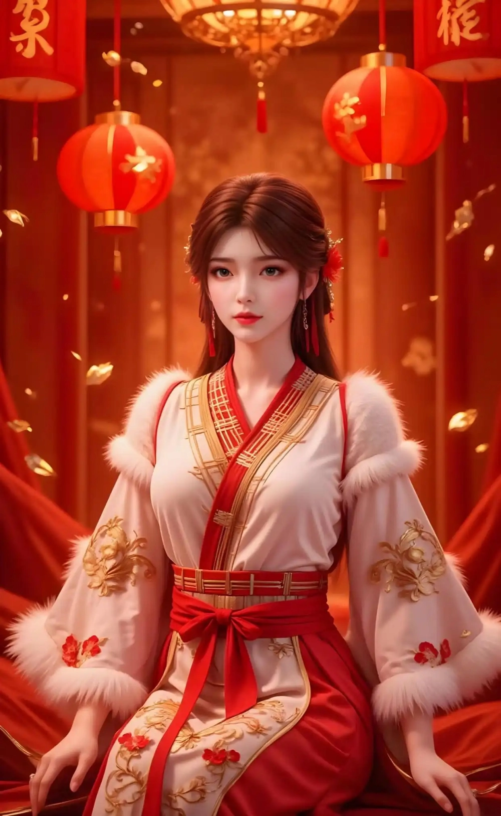 Hình ảnh Hỏa Linh Nhi mặc váy đỏ kiêu sa