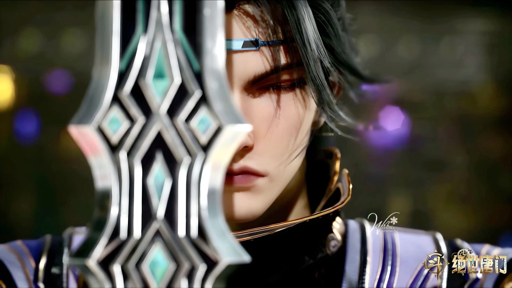 Quý Tuyệt Trần cầm kiếm dáng đứng ngạo nghễ uy nghi