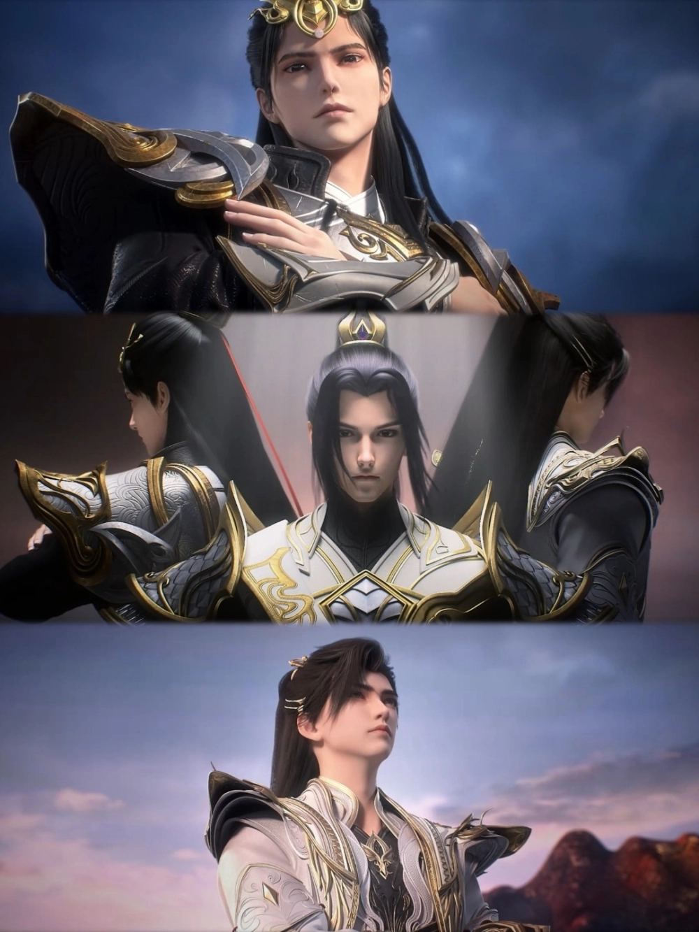 Trang phục Tần Hạo màu bạc lấp lánh dưới ánh trăng