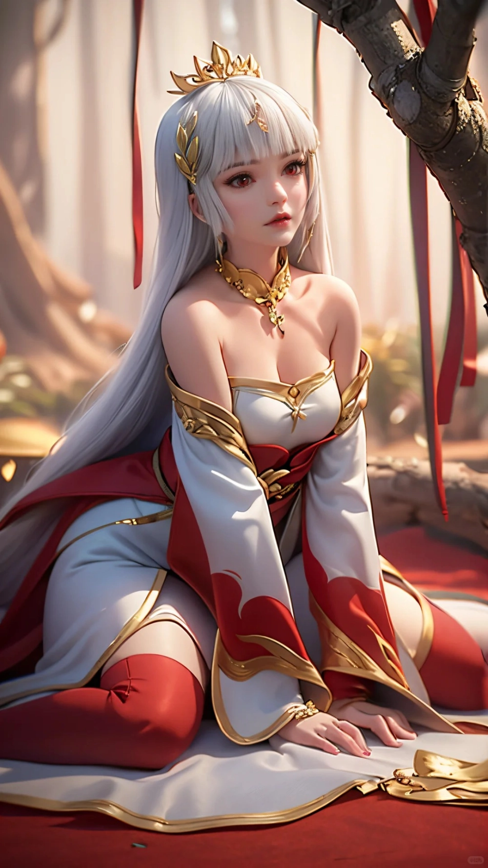 Hình ảnh thỏ ngọc Thái Âm 3d cute đang chạy nhảy