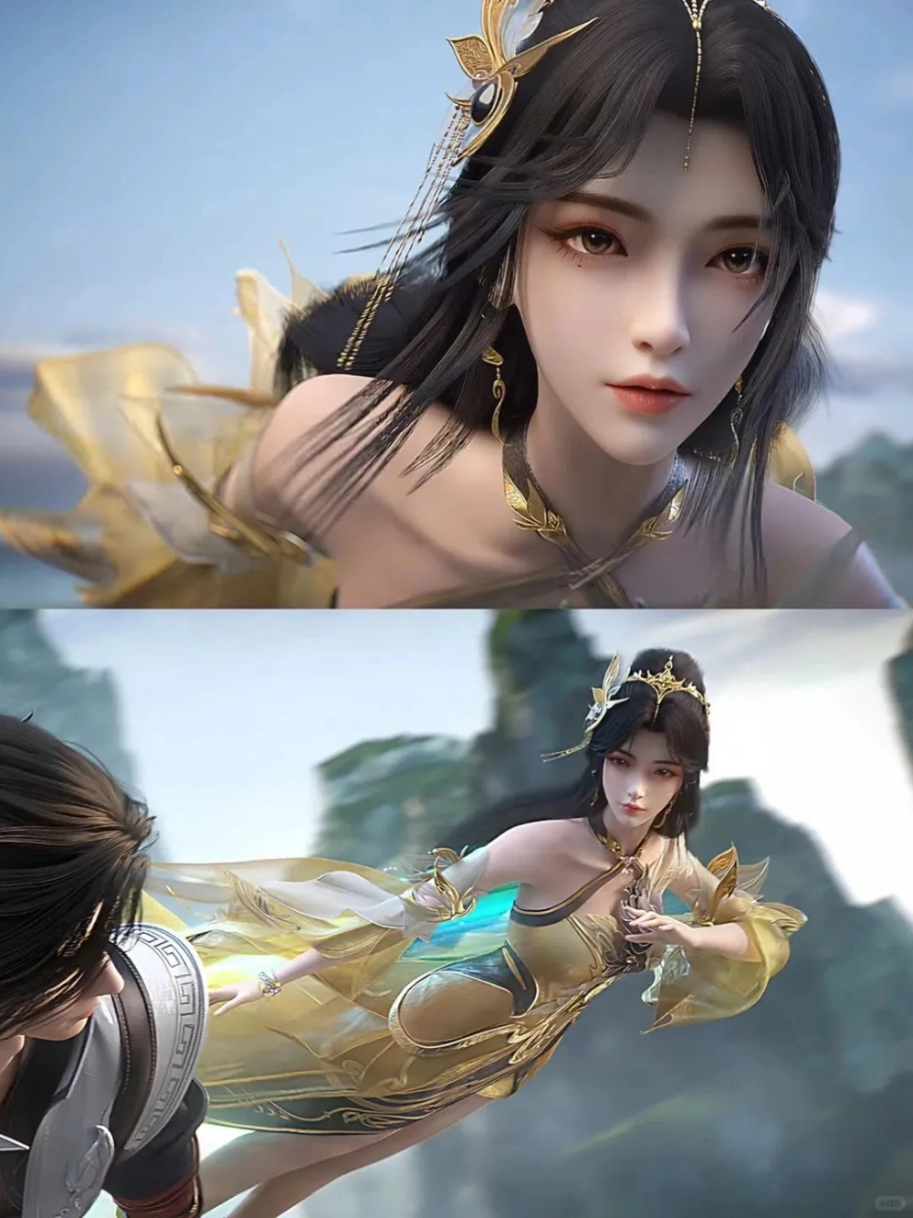 Chân dung mỹ nhân Vương Hi với trang phục và kiểu tóc lộng lẫy