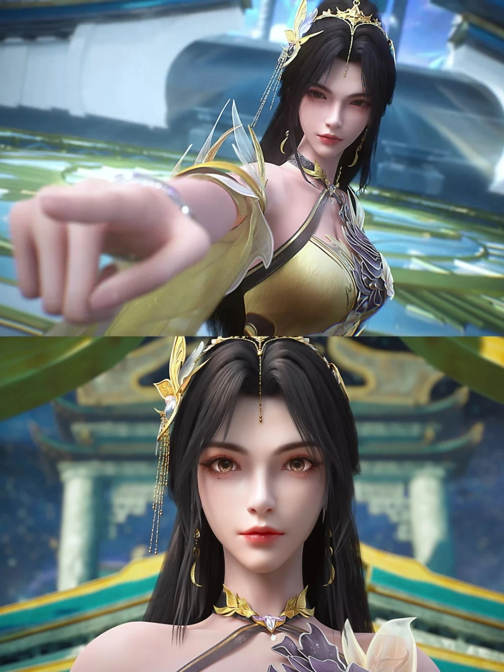 Tạo hình Vương Hi mới nhất với phụ kiện tóc tinh xảo