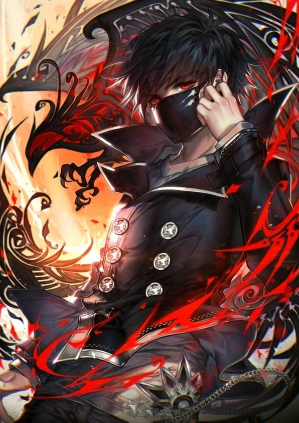 Ảnh nền ác quỷ nam anime với phong cách chiến thần đầy sức mạnh