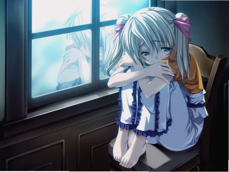Ảnh anime nữ buồn ngồi khóc chất chứa nhiều tâm trạng và cảm xúc