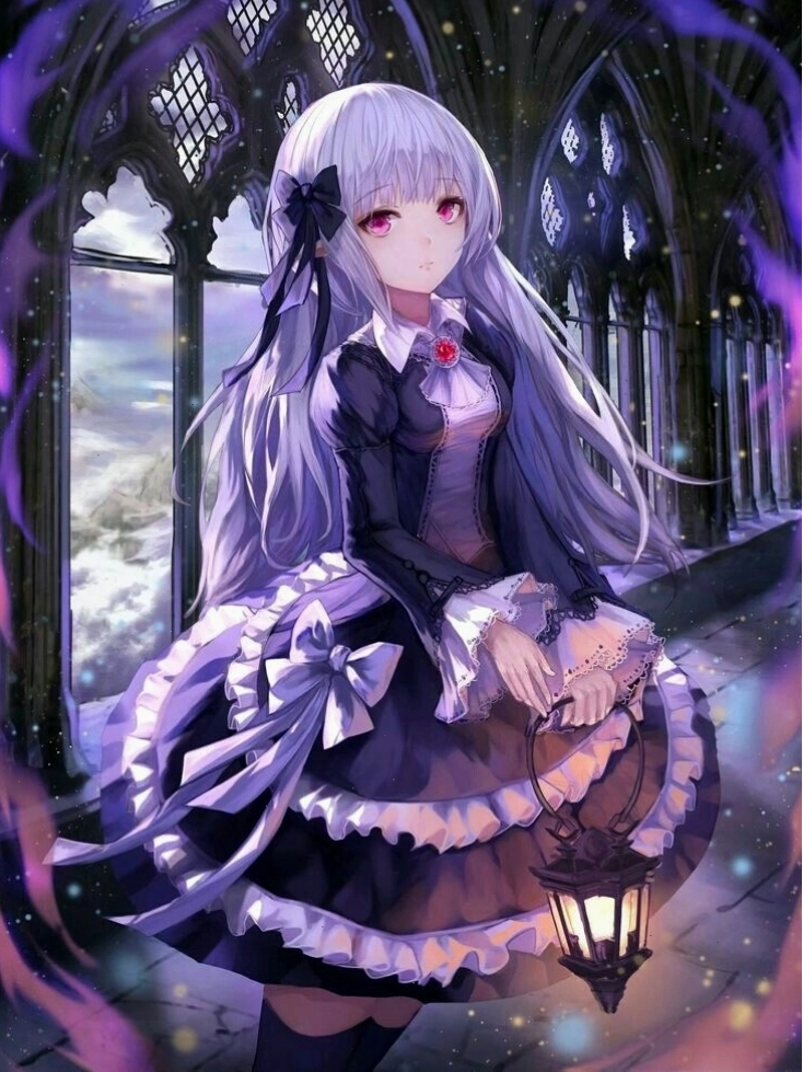 Ảnh anime nữ ngầu ăn mặc phong cách gothic bí ẩn và lạnh lùng