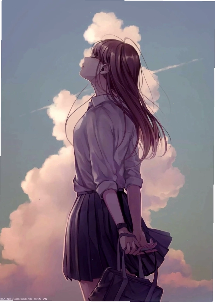 Ảnh anime nữ ngầu với trang phục học sinh