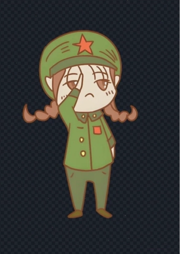 Ảnh bộ đội anime chibi đang chào