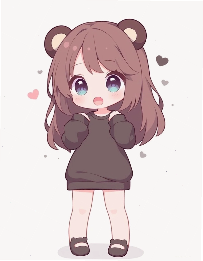Ảnh chibi bé gái đang cười tươi