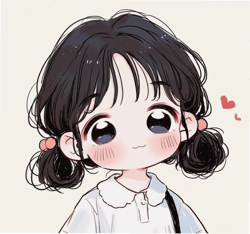 Ảnh chibi bé gái với đôi mắt to tròn và nụ cười tươi tắn