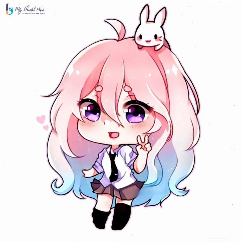Ảnh chibi cô gái dễ thương làm dáng