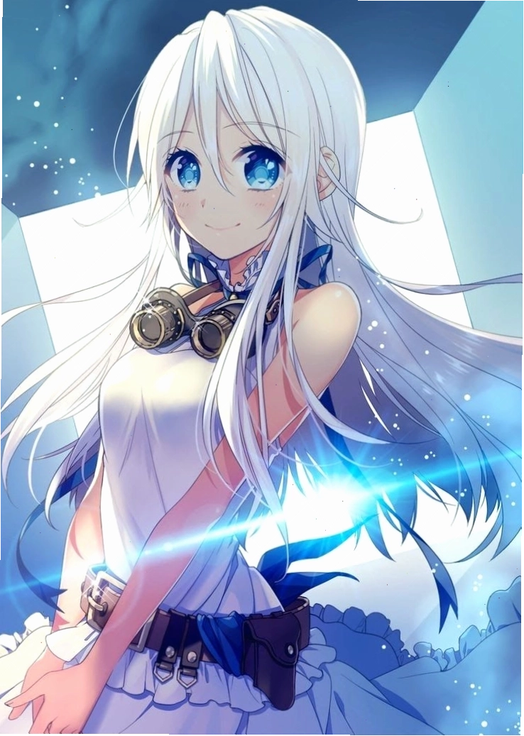Ảnh con gái anime tóc bạch kim dễ thương