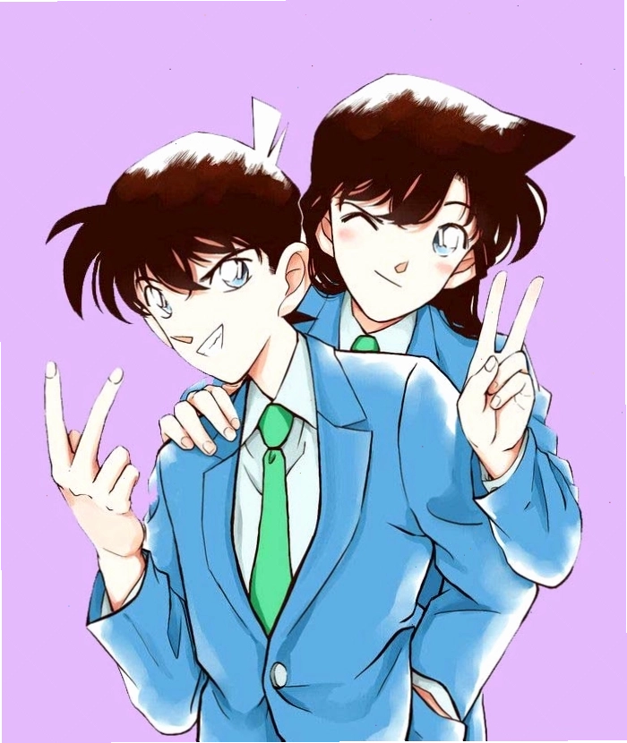 Ảnh đôi Shinichi và Ran lãng mạn dưới ánh trăng