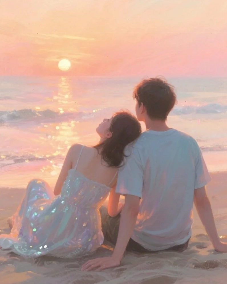 Ảnh đôi tình yêu anime thể hiện sự đồng điệu
