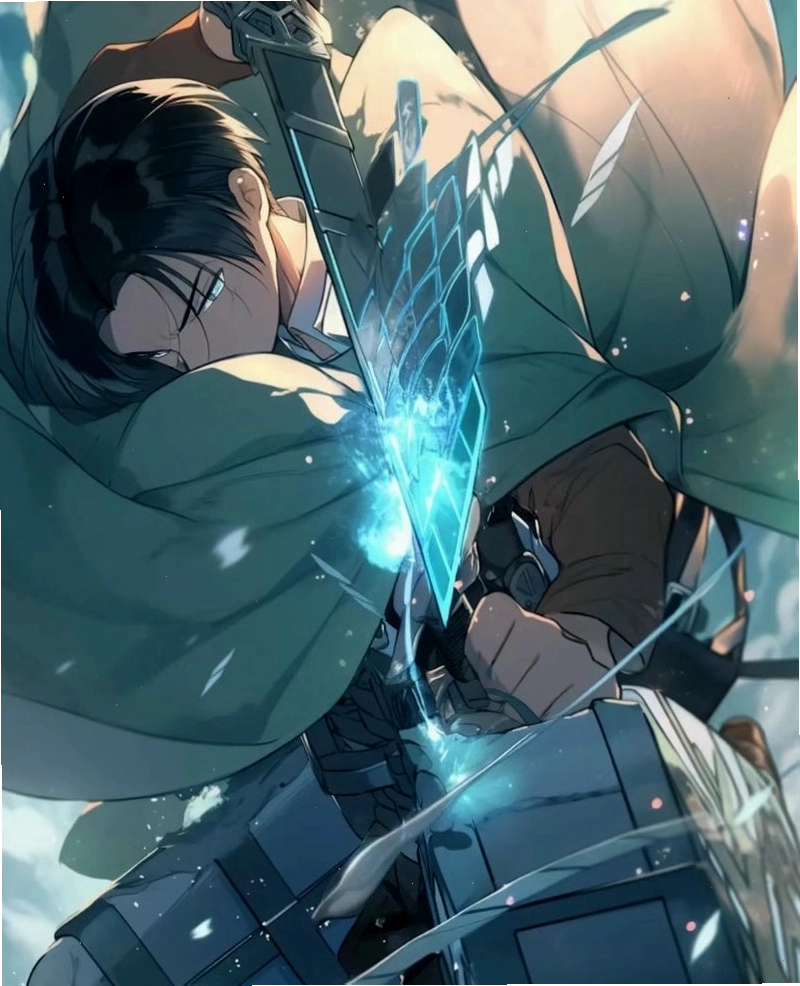 Ảnh Levi Ackerman phiên bản anime năng động