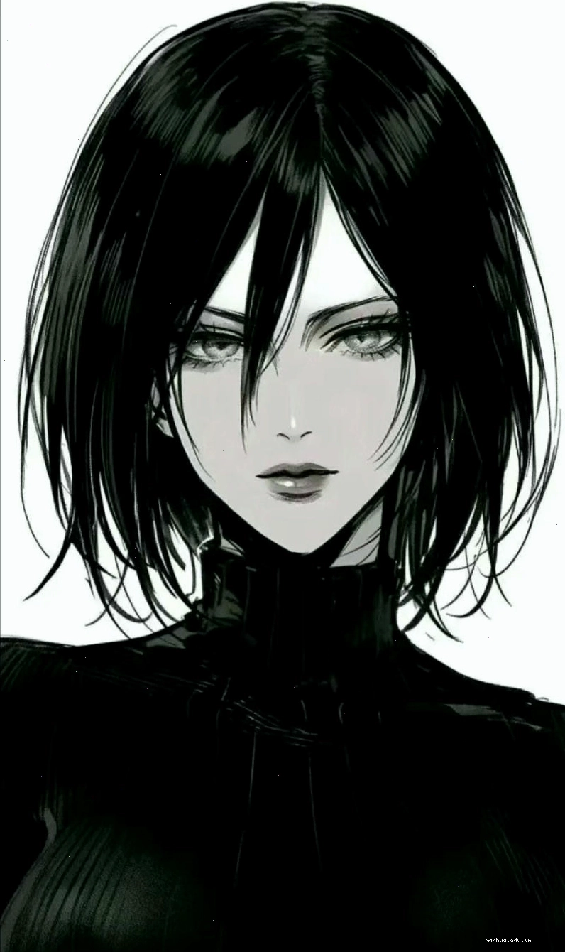 Ảnh Mikasa Ackerman trắng đen đầy nghệ thuật
