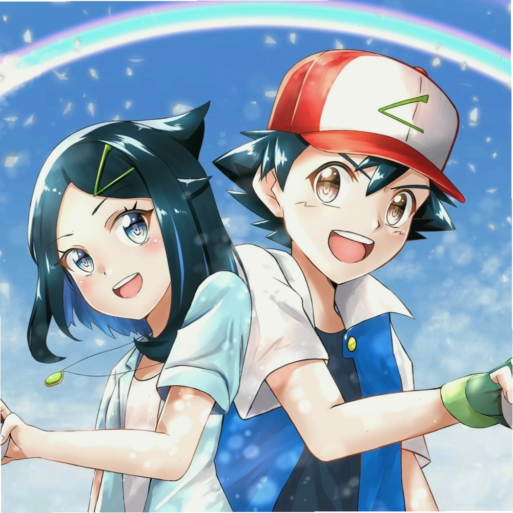 Ảnh Satoshi và Serena tình cảm trong một phân cảnh anime
