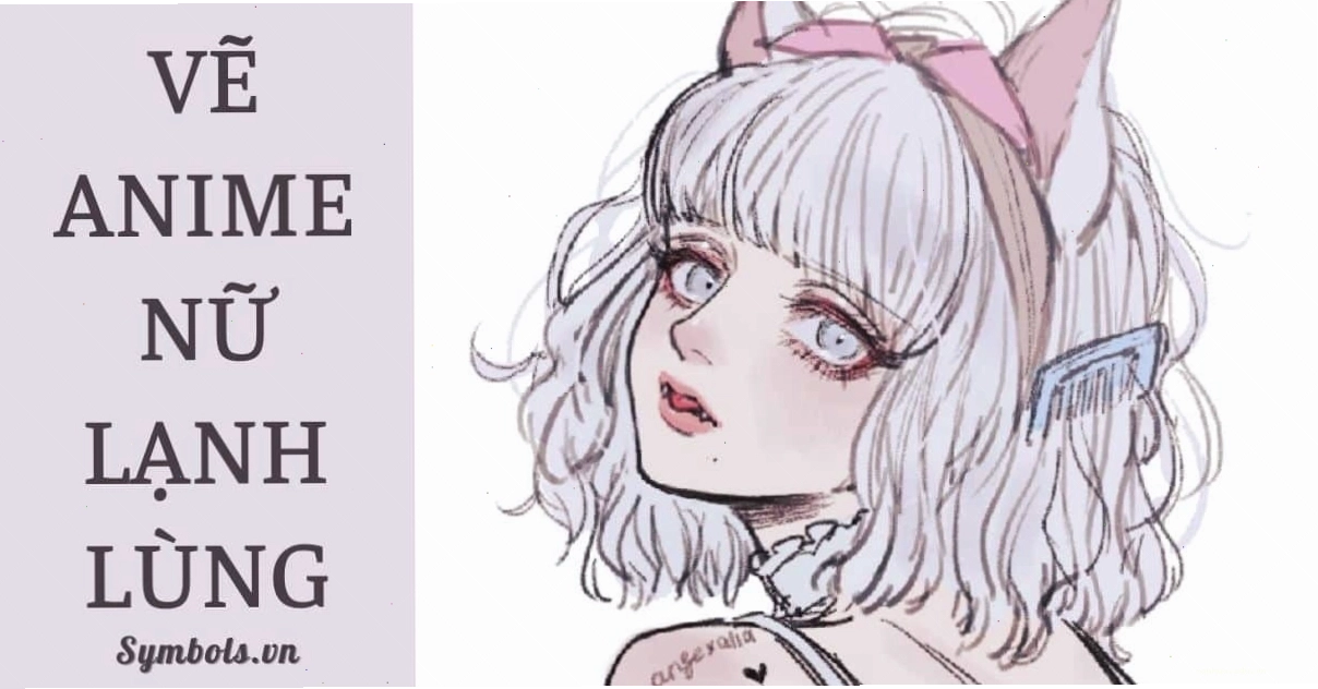 Ảnh vẽ anime nữ lạnh lùng với nét vẽ sắc sảo