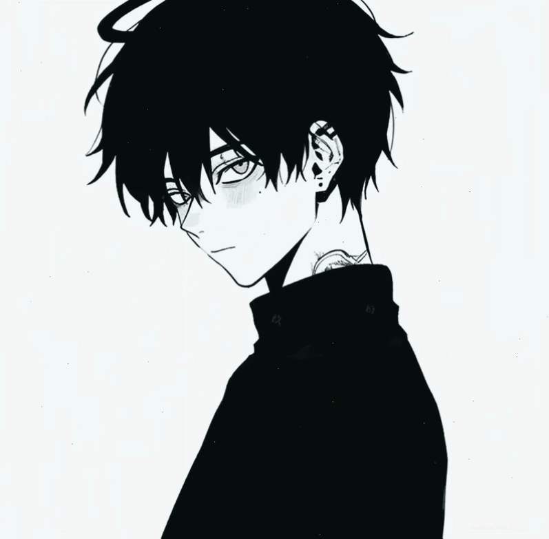 Anime boy lạnh lùng trắng đen toát lên vẻ ngầu và bí ẩn