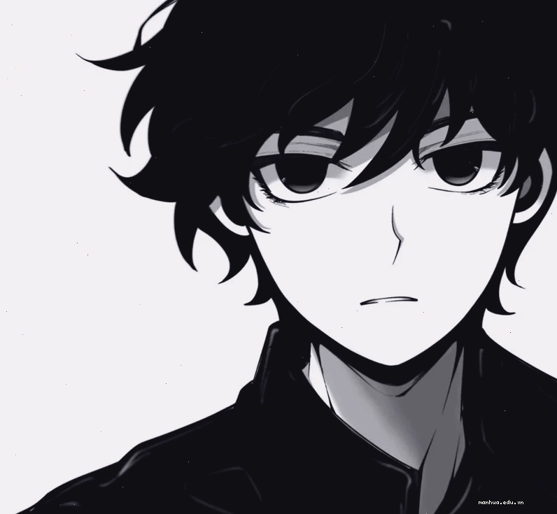Anime boy với ánh mắt sắc lạnh và mái tóc bay trong gió