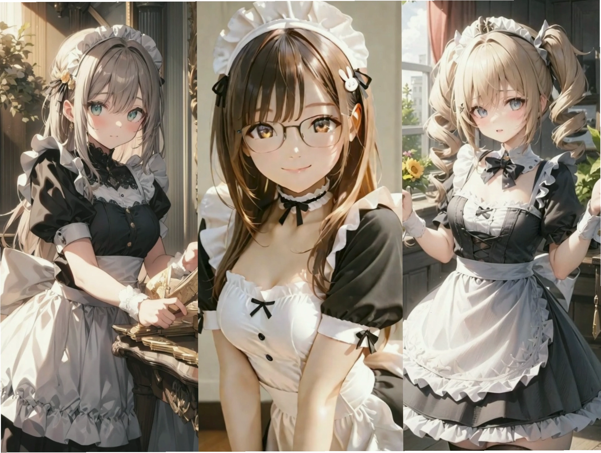 Anime hầu gái nữ và nam với phong cách siêu dễ thương