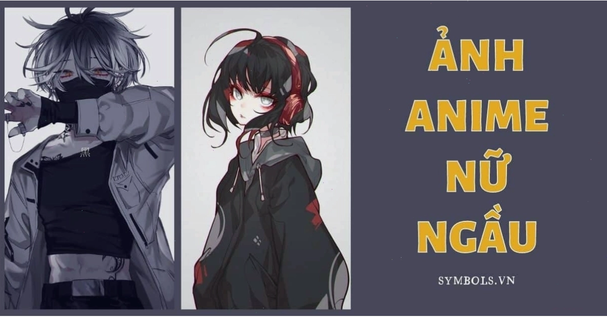 Avatar anime nữ lạnh lùng với mái tóc bạch kim và trang phục hầm hố
