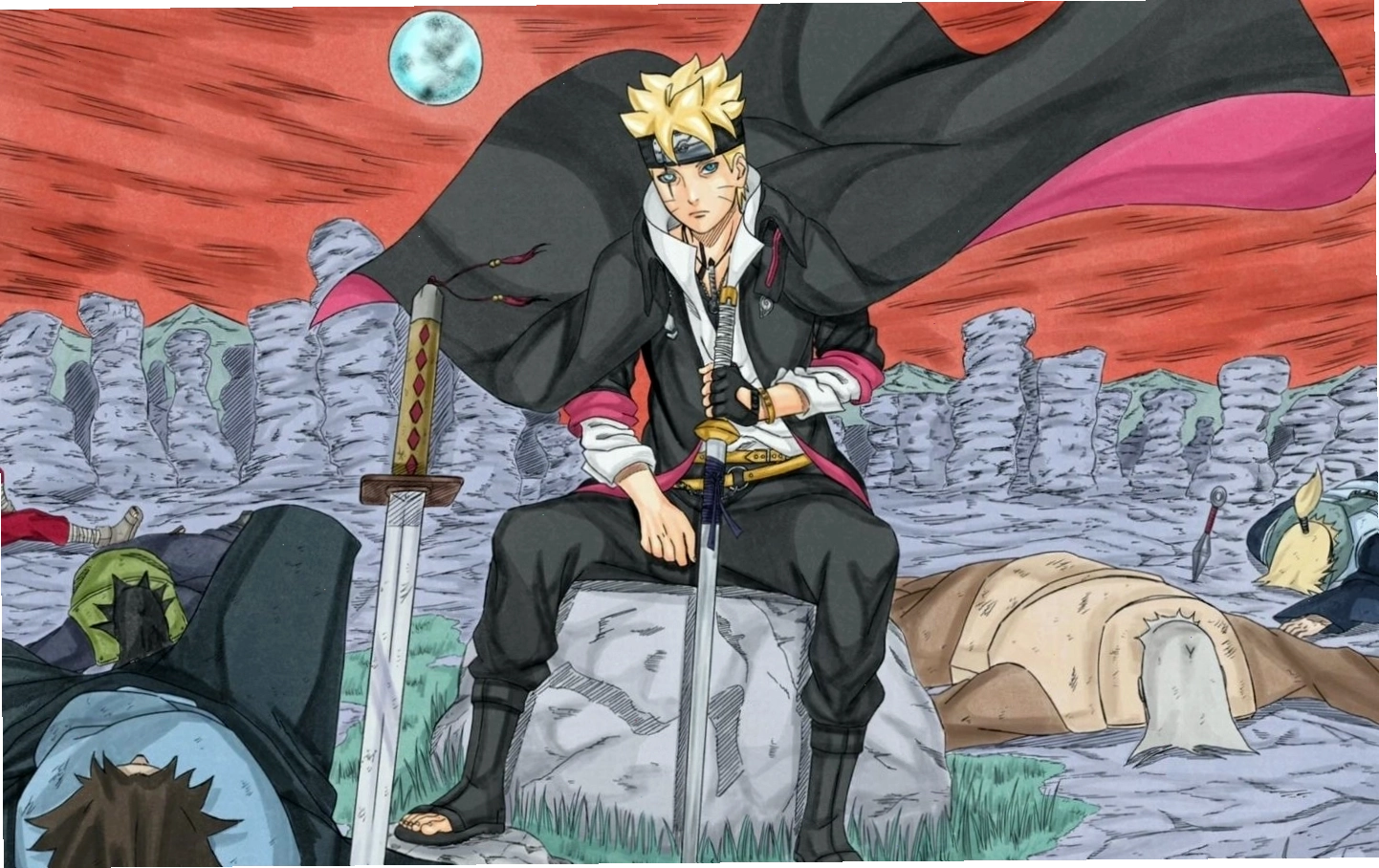Boruto với vẻ mặt lạnh lùng khi đối mặt kẻ thù