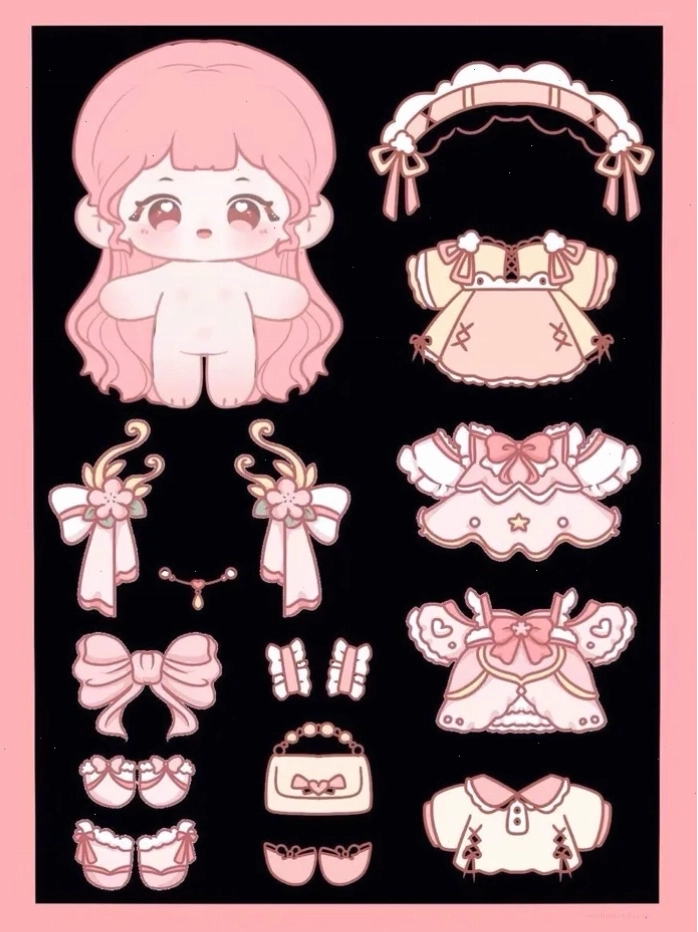 Búp bê giấy chibi dễ thương với nhiều biểu cảm