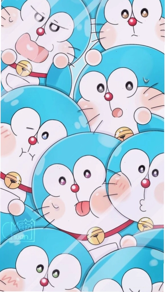 Cả đội quân Doraemon tinh nghịch, hình nền điện thoại ngầu