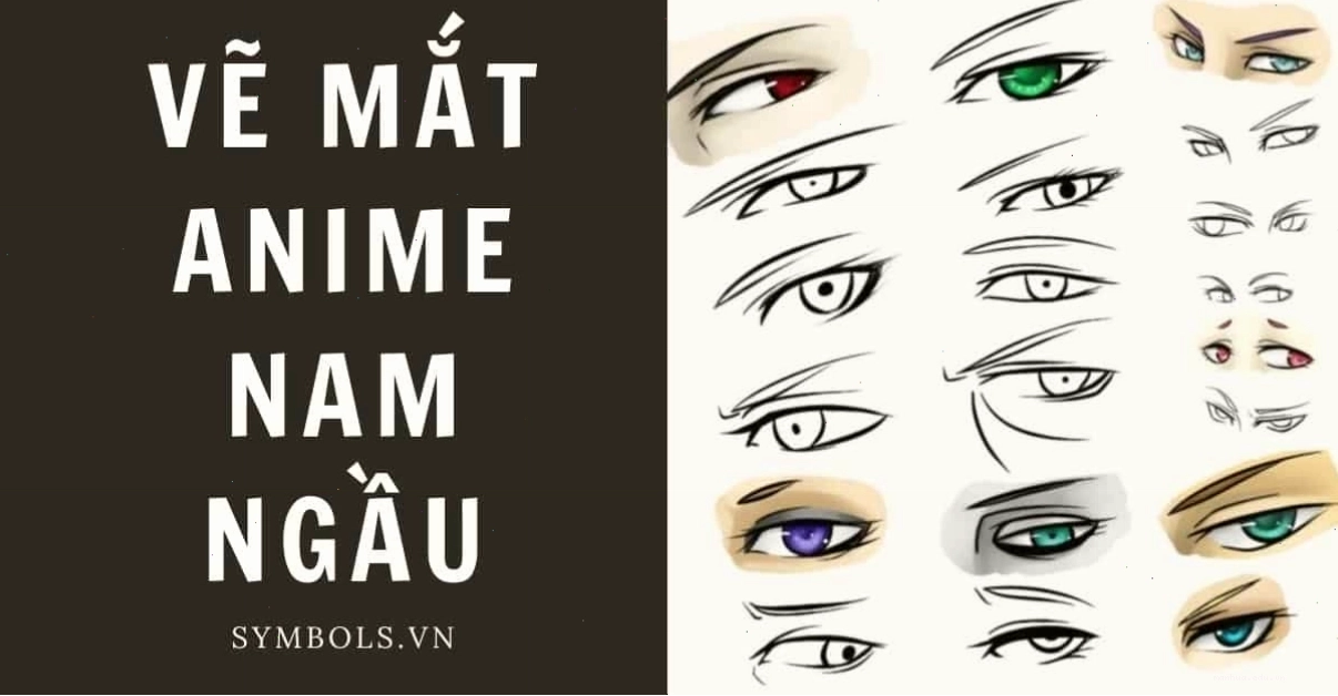 Cách vẽ mắt anime nam lạnh lùng đẹp nhất với đường nét sắc sảo