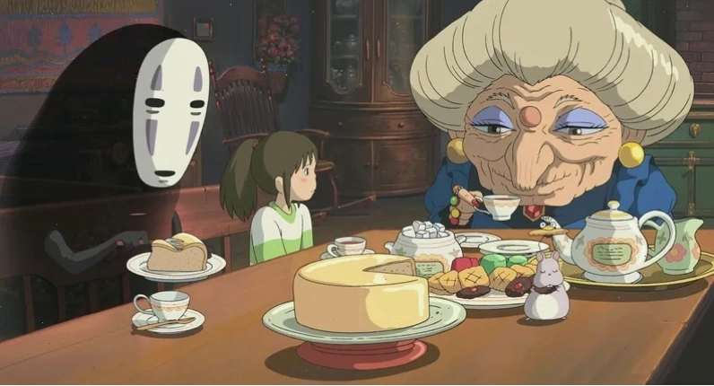 Cảnh Haku trong hình dạng rồng trong phim Spirited Away của Studio Ghibli