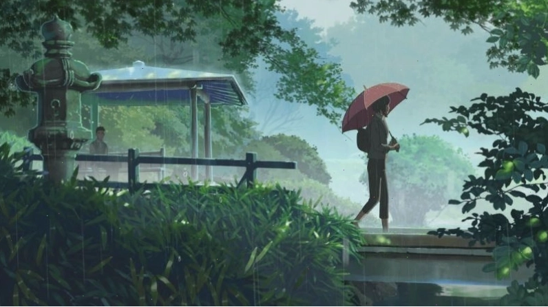 Cảnh phim The Garden of Words của Makoto Shinkai