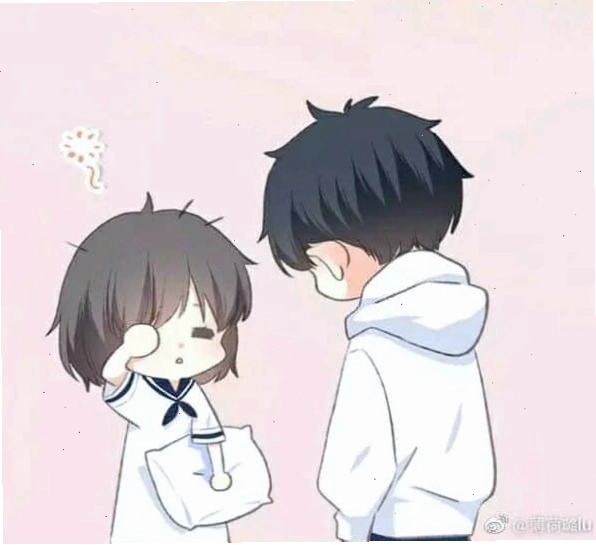 Cặp đôi anime chibi đang nhìn nhau tình tứ