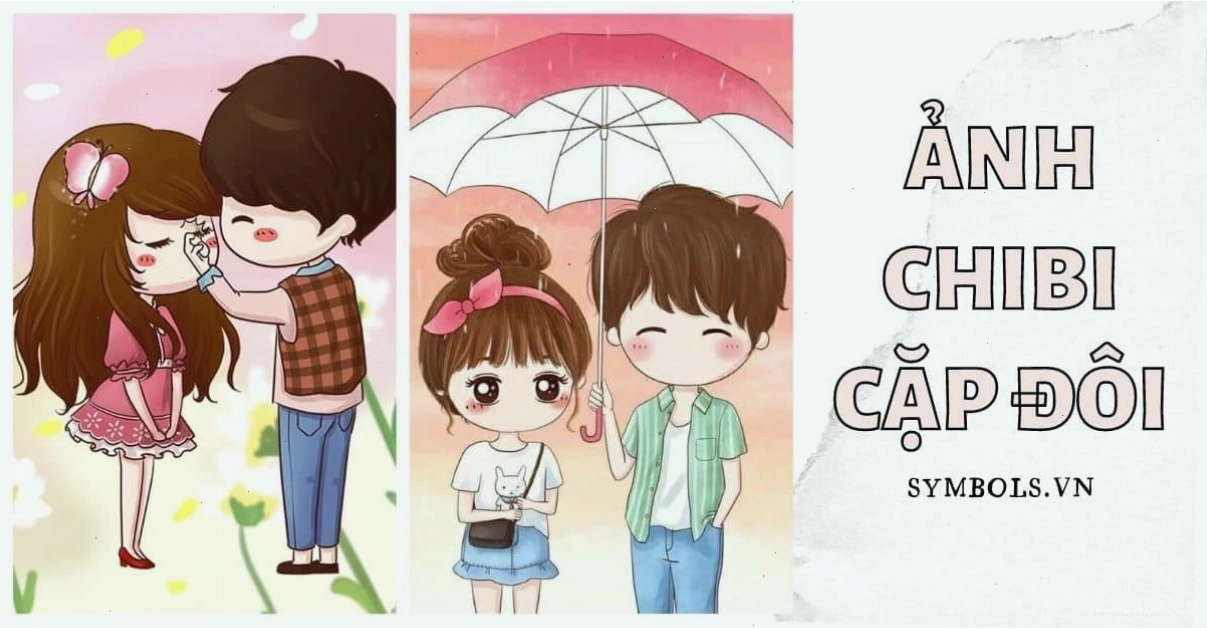 Cặp đôi chibi mặc đồ đôi đáng yêu