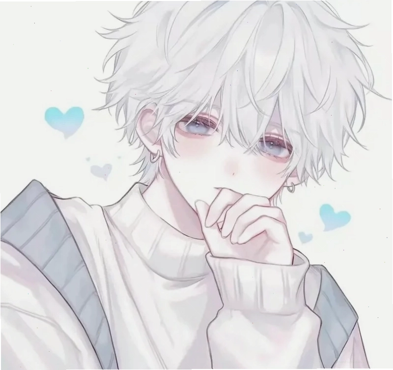 Chàng trai anime tóc trắng với phong cách bí ẩn