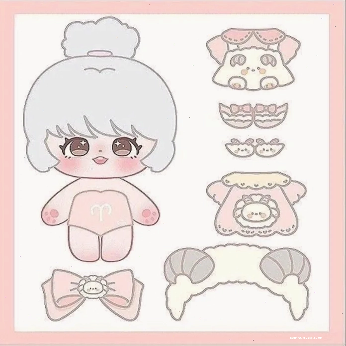 Chibi búp bê giấy với trang phục đa dạng