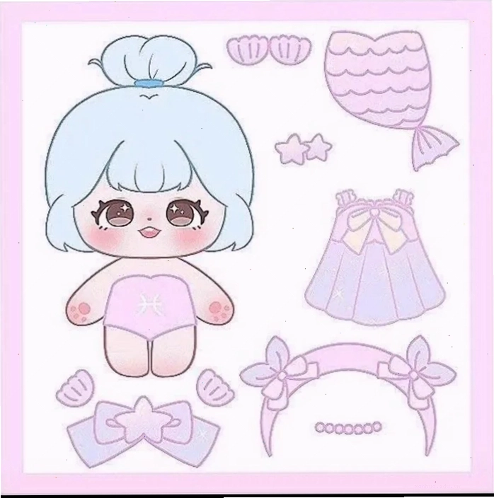 Chibi paper doll búp bê giấy anime