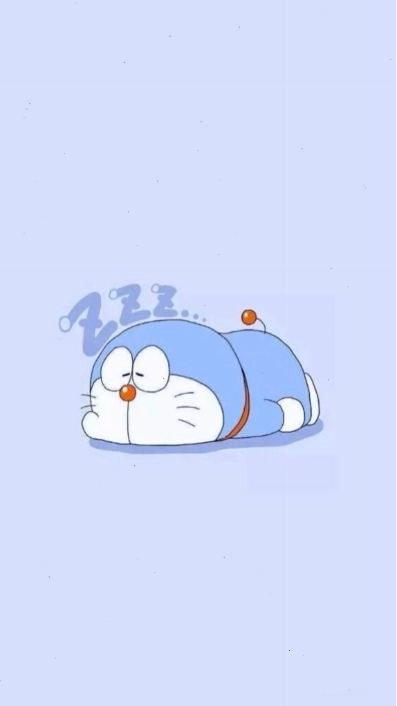 Chú mèo máy Doraemon đang ngủ gật