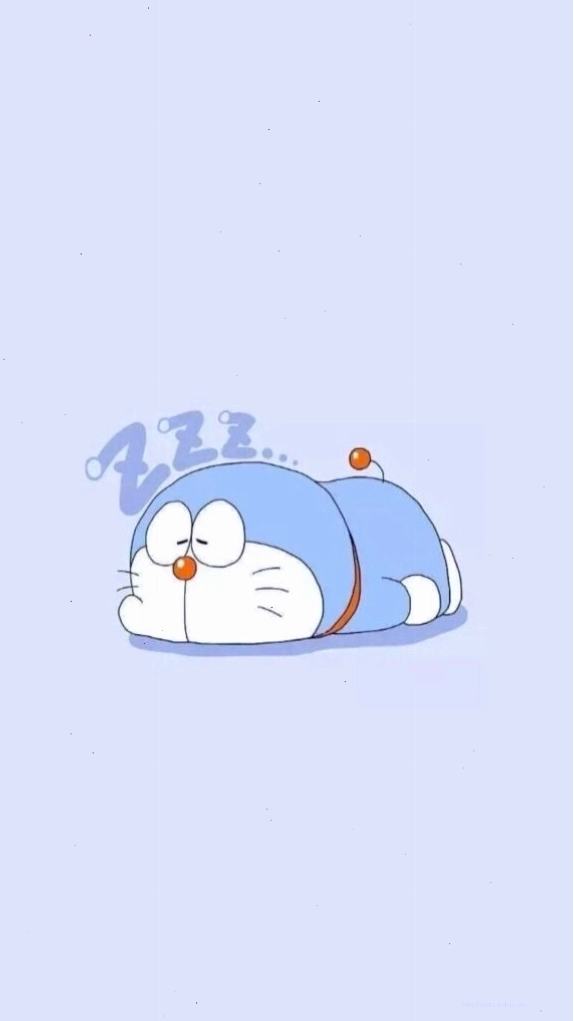Chú mèo máy Doraemon đang ngủ gật