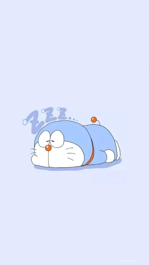 Chú mèo máy Doraemon ngủ gật, hình nền điện thoại