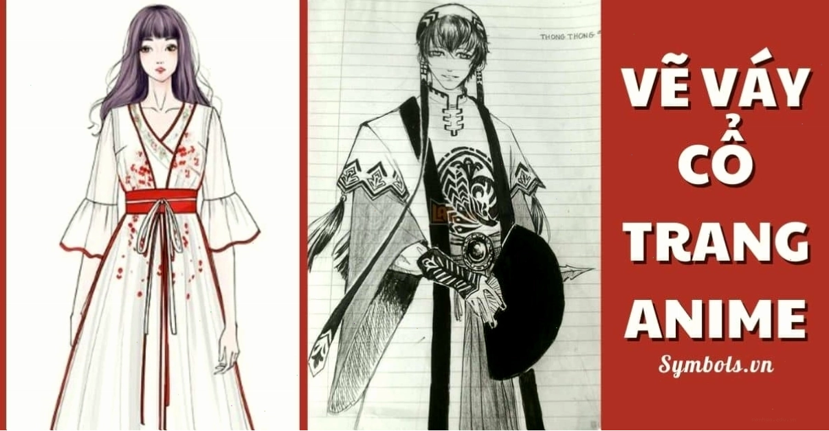 Chuẩn bị các dụng cụ cần thiết để vẽ váy cổ trang anime
