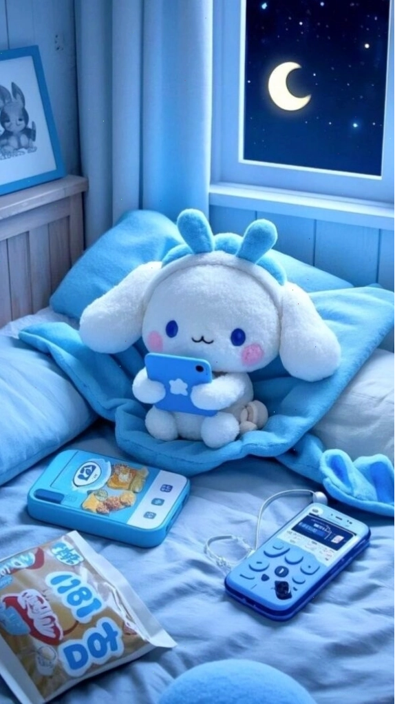 Cinnamoroll ngủ ngon lành trên giường ấm áp