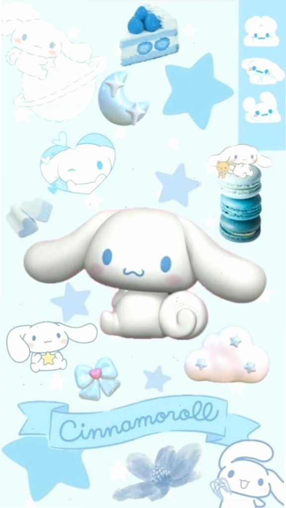 Cinnamoroll phong cách sticker màu xanh baby cực dễ thương