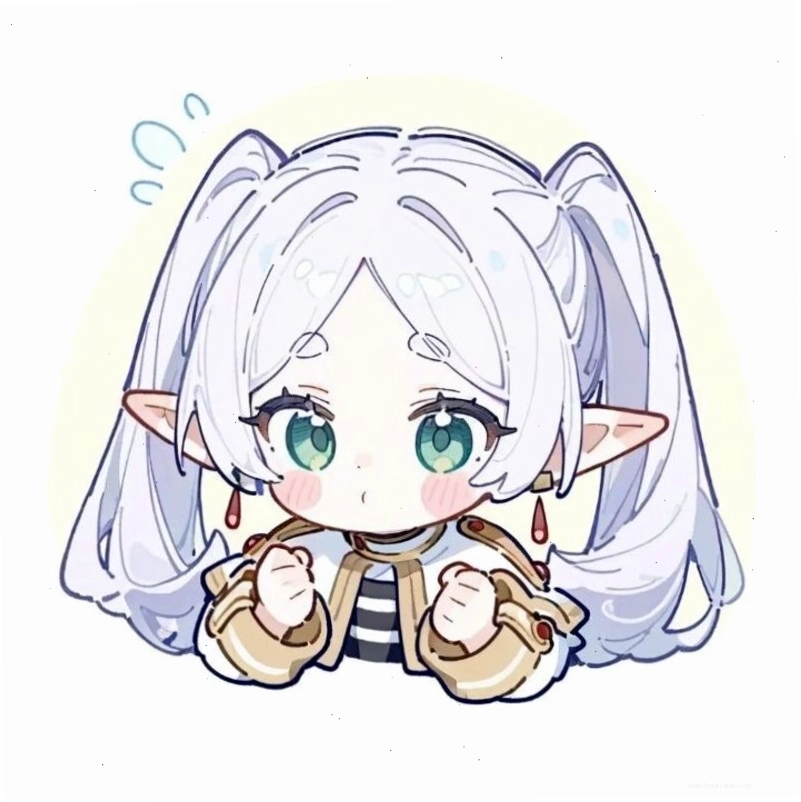 Cô gái anime chibi với mái tóc hồng và trang phục độc đáo