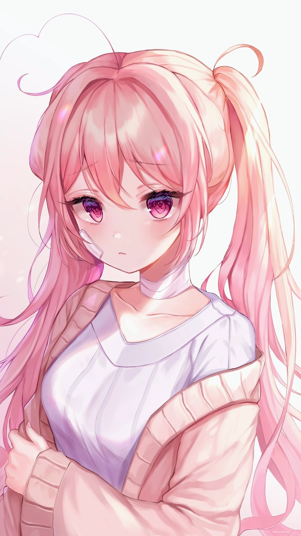 Cô gái anime tóc hồng cực kỳ dễ thương
