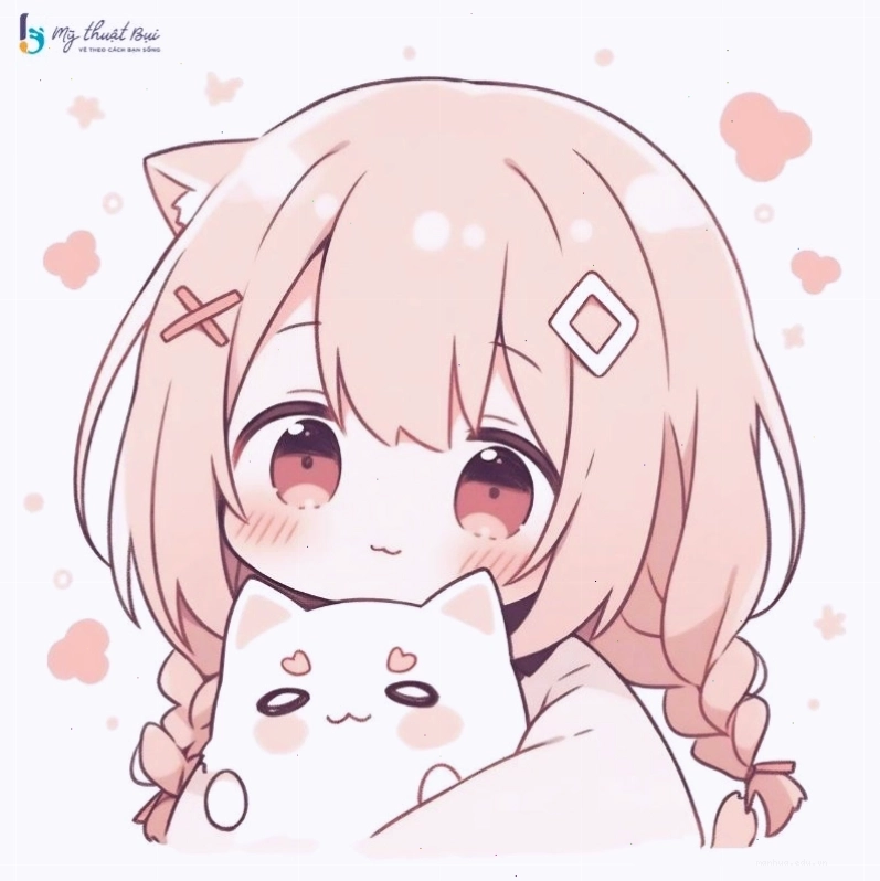 Cô gái chibi dễ thương đang cười tươi