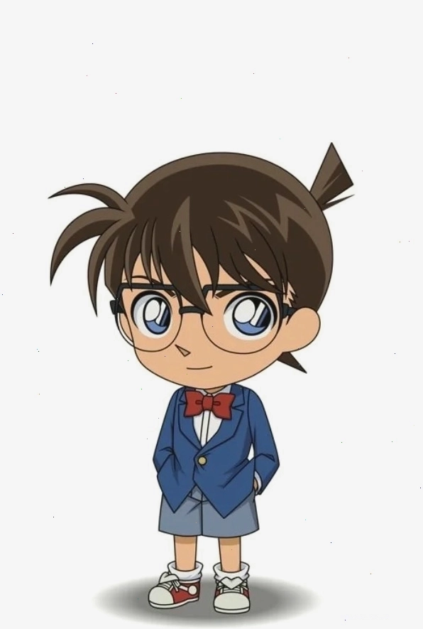 Conan chibi cute trong bộ trang phục thám tử đặc biệt