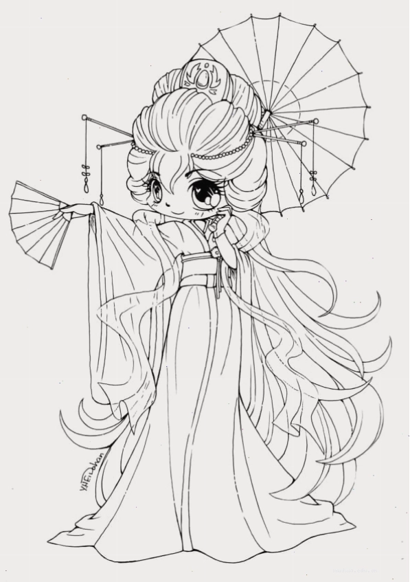 Công chúa anime cổ trang trong trang phục truyền thống