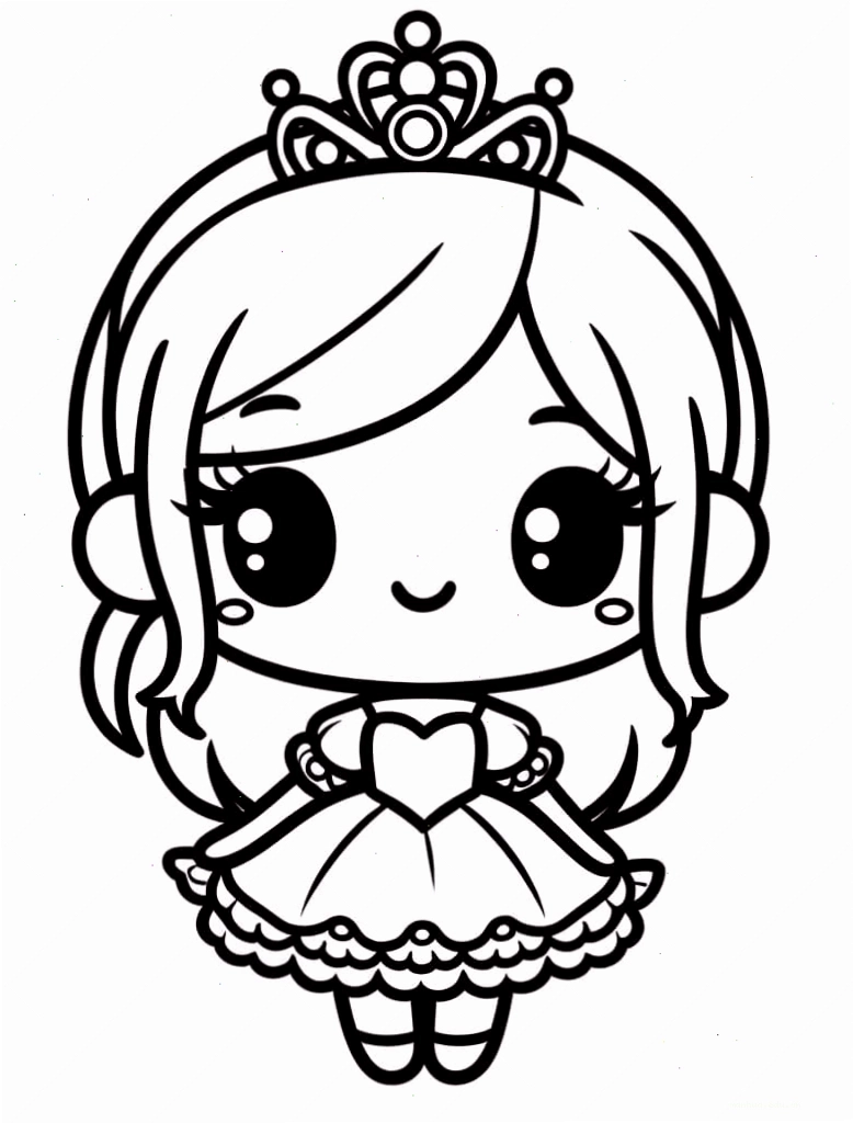 Công chúa chibi bé nhỏ đang cầm một món đồ chơi